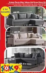 EVİANA FLAVİA KÖŞE TAKIMI GRİ/KREM/KOYU GRİ